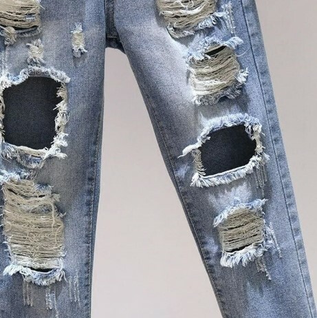 Zara Loose High Waist Hole Jeans - Y2K Summer Grunge 90S Fashion Retro Style Y2K Outfits