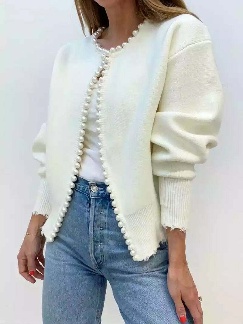 Zia Pearl Cardigan - Y2K Summer Grunge, 90S Retro, Pastel Goth, Y2K Party &