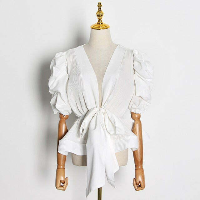 Zosia Ruffle Blouse - Y2K Summer Grunge Top, 90S Fashion, Retro Y2K Party Outfit, Past