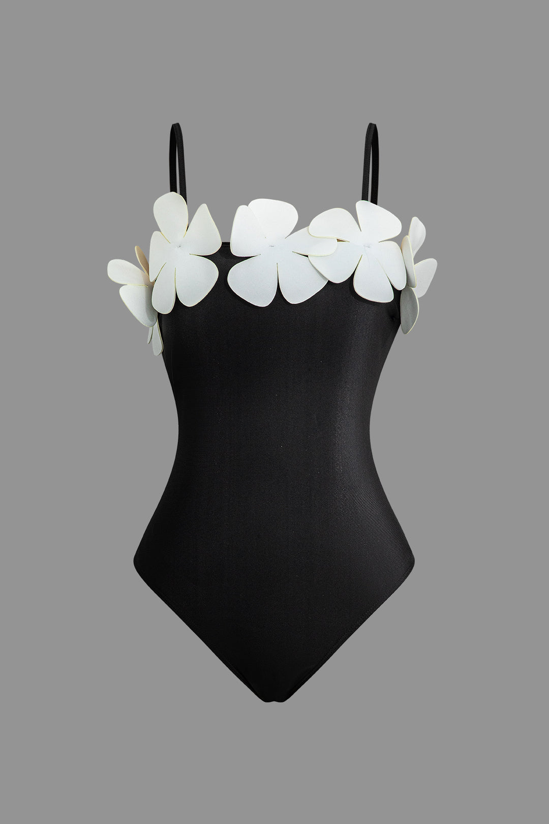 3D Flower Adjustable Strap One-Piece Swimsuit in Y2K Aesthetic for Trendy Summer Vibes