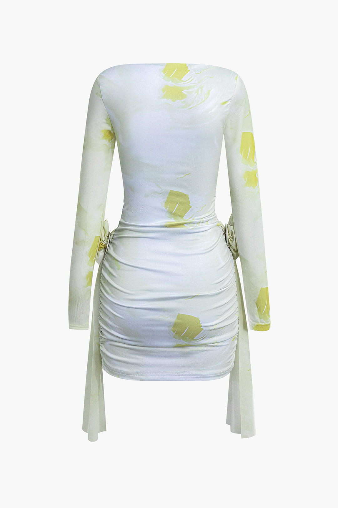 3D Flower Mini Dress with Long Sleeves - Y2K Aesthetic Cute Dress for Stylish Outfits