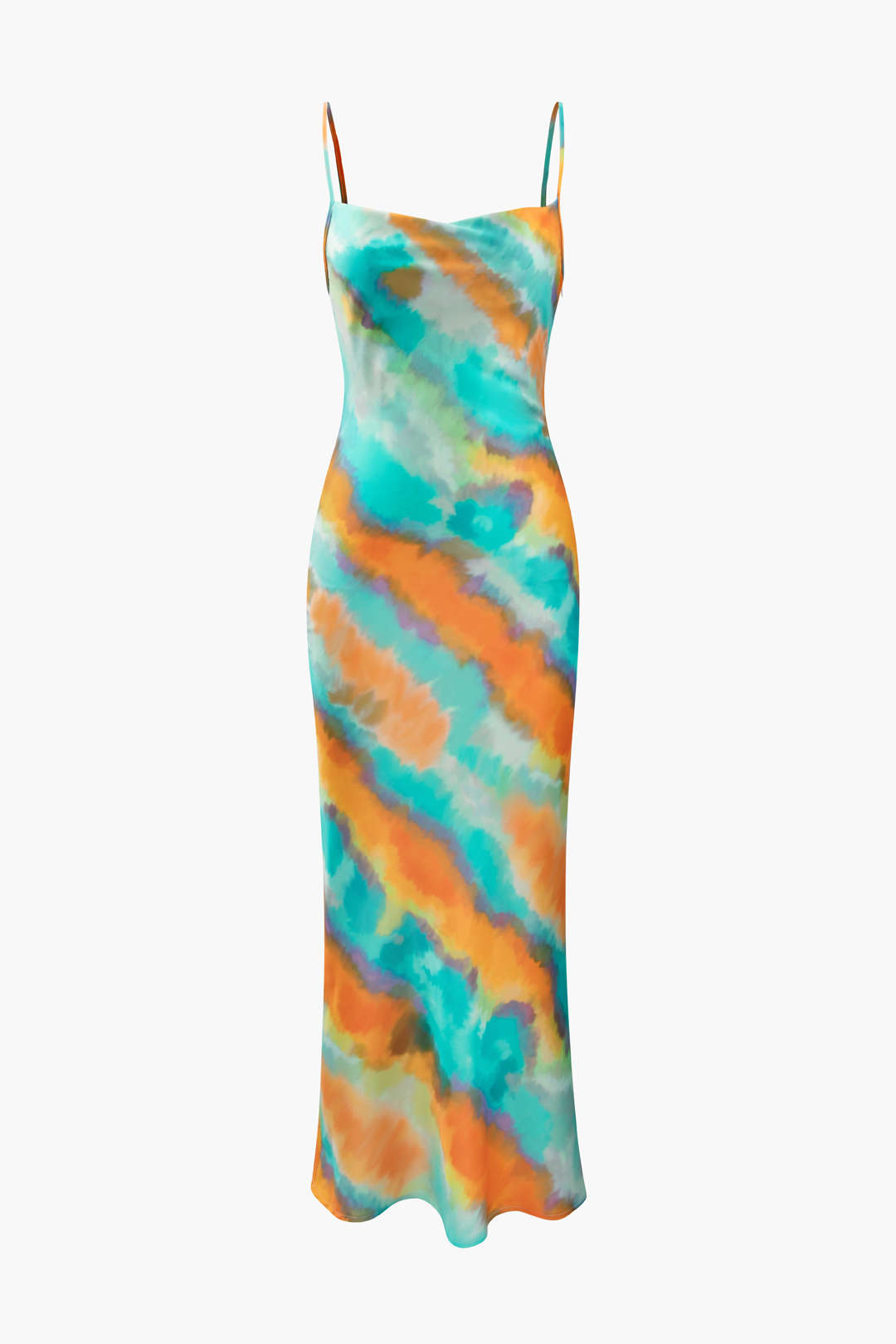 Abstract Print Satin Backless Maxi Dress - Y2K Aesthetic Evening Wear for Chic Style