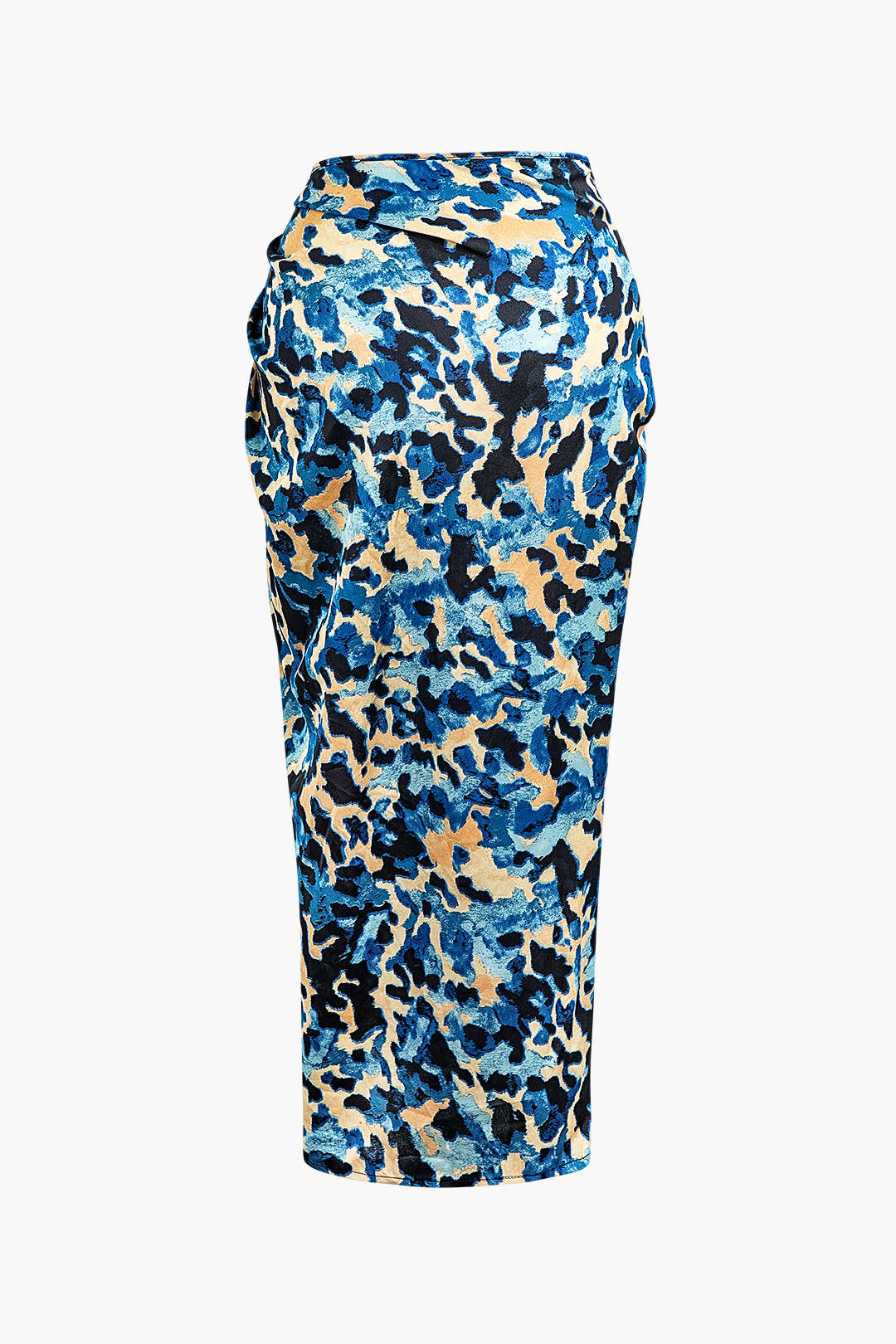 Abstract Print Twist Detail Slit Maxi Skirt for Y2K Aesthetic and Coquette Style Outfits