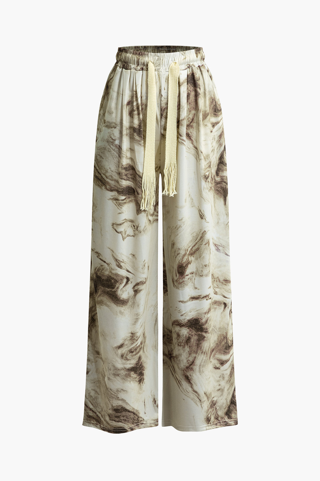 Abstract Print Y2K Aesthetic Drawstring Wide Leg Pants for Trendy Outfits