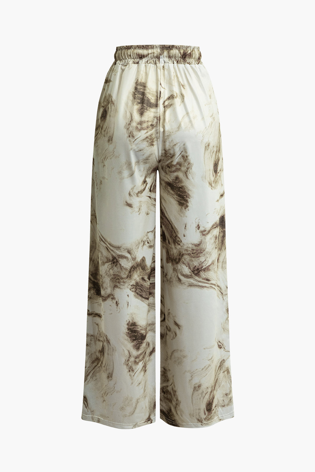 Abstract Print Y2K Aesthetic Drawstring Wide Leg Pants for Trendy Outfits