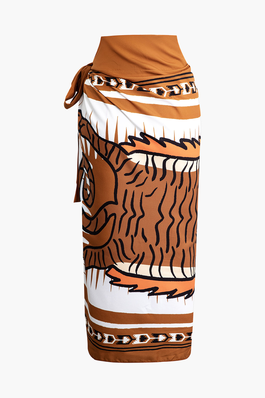 Abstract Print Y2K Aesthetic Knot Maxi Skirt - Trendy Boho Style for Effortless Chic