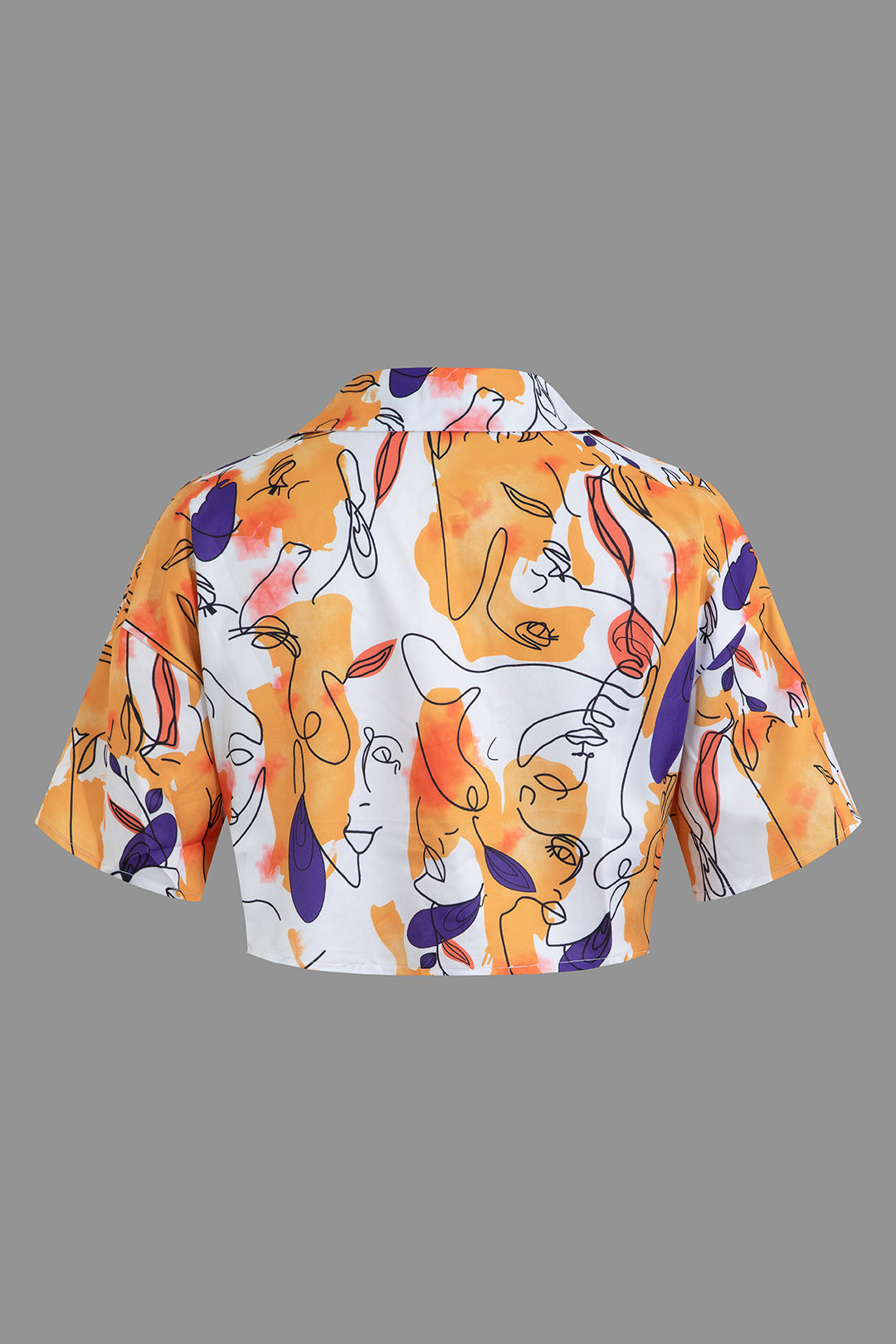 Abstract Print Y2K Crop Top - Trendy Aesthetic Shirt for Stylish Outfits