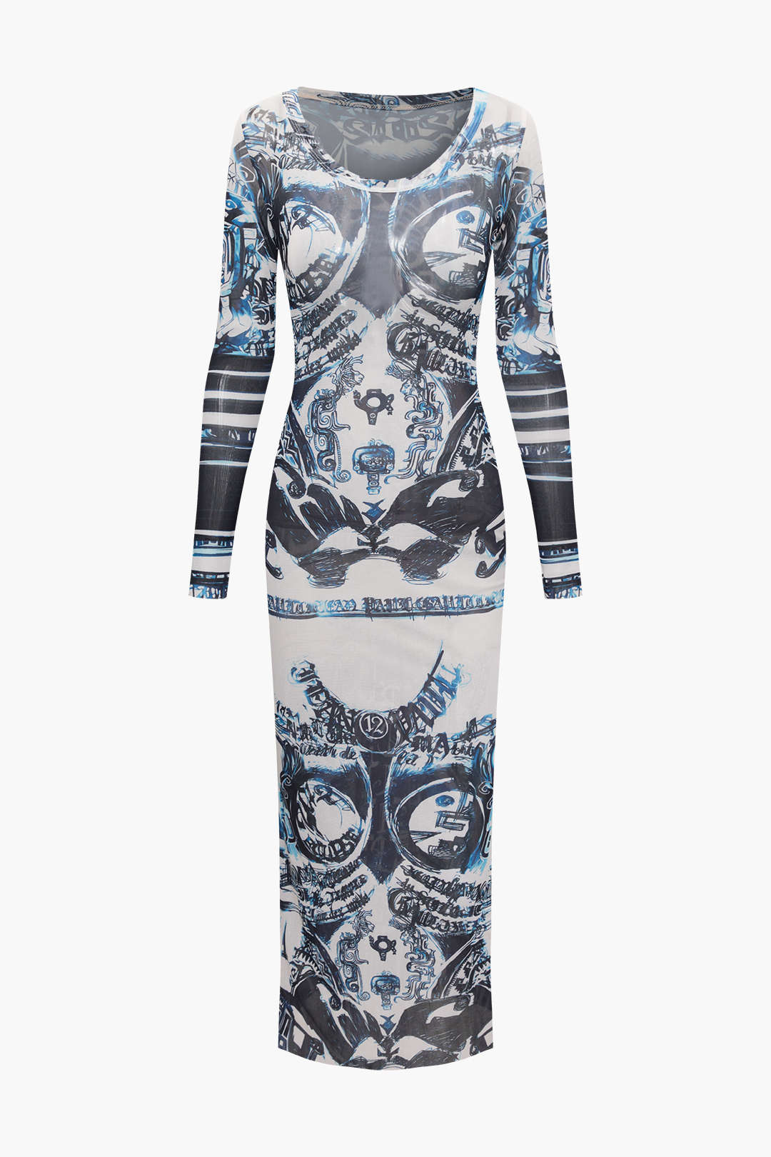 Abstract Print Y2K Maxi Dress - Trendy Coquette Aesthetic for Effortless Style