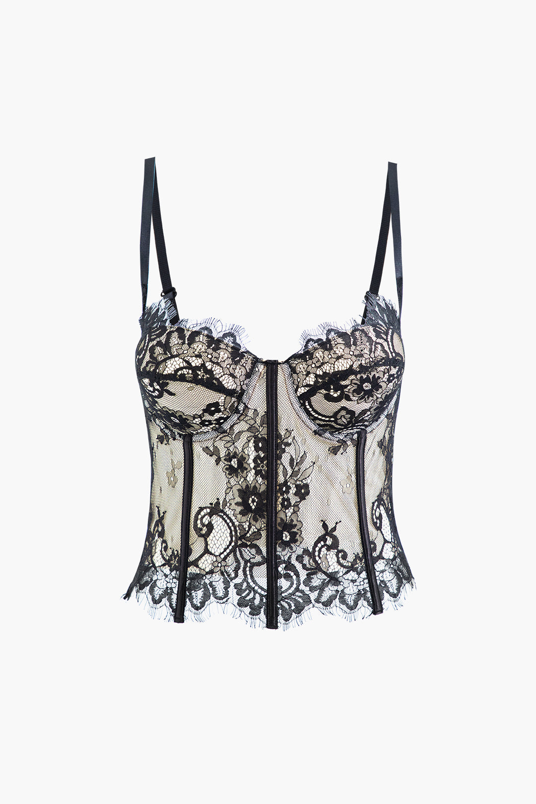 Adjustable Strap Lace Cami Top with Hood - Y2K Fashion Meets Coquette Aesthetic