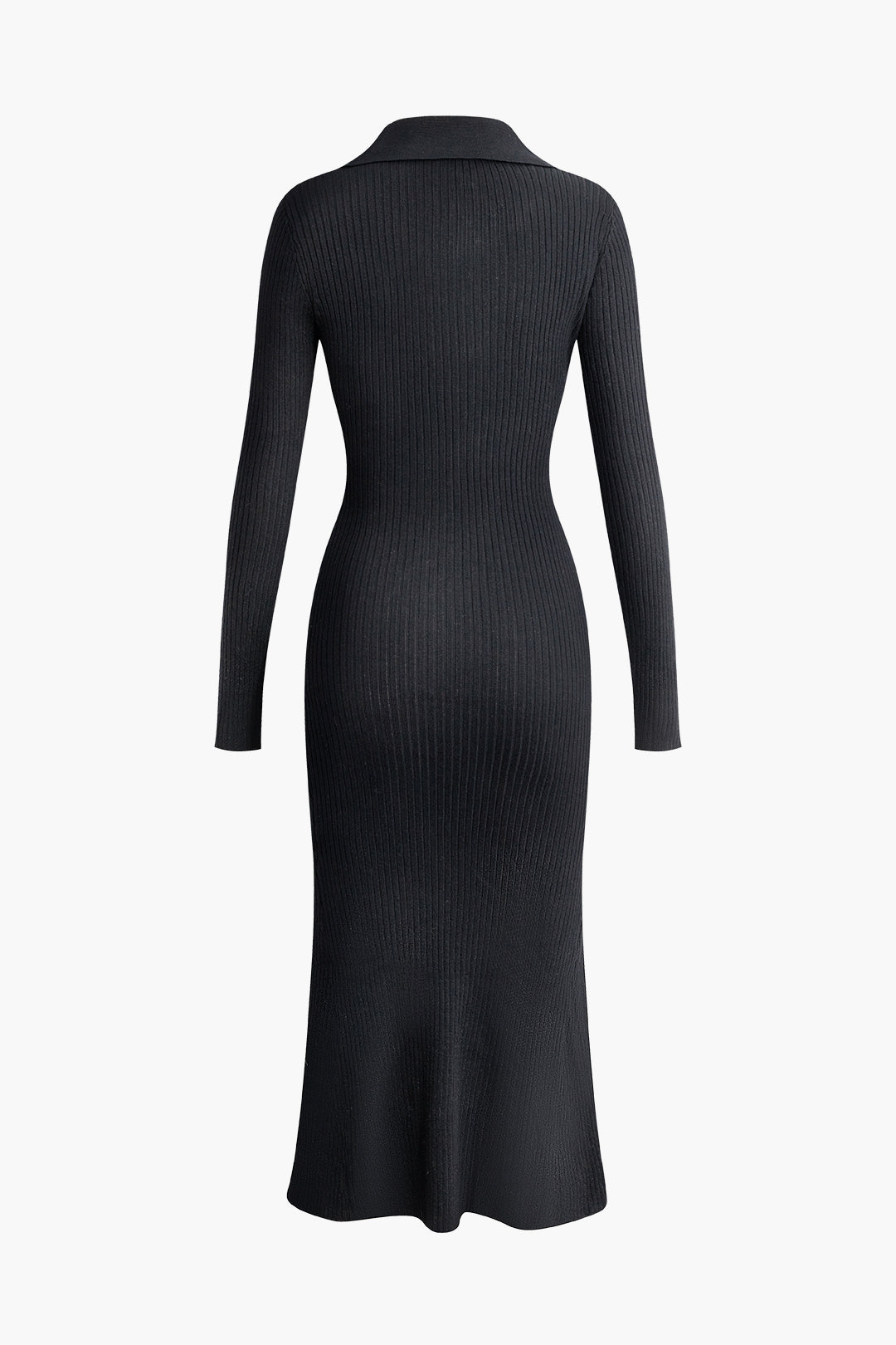 Asymmetric Button Collar Slit Midi Dress - Y2K Aesthetic Chic for Effortless Style