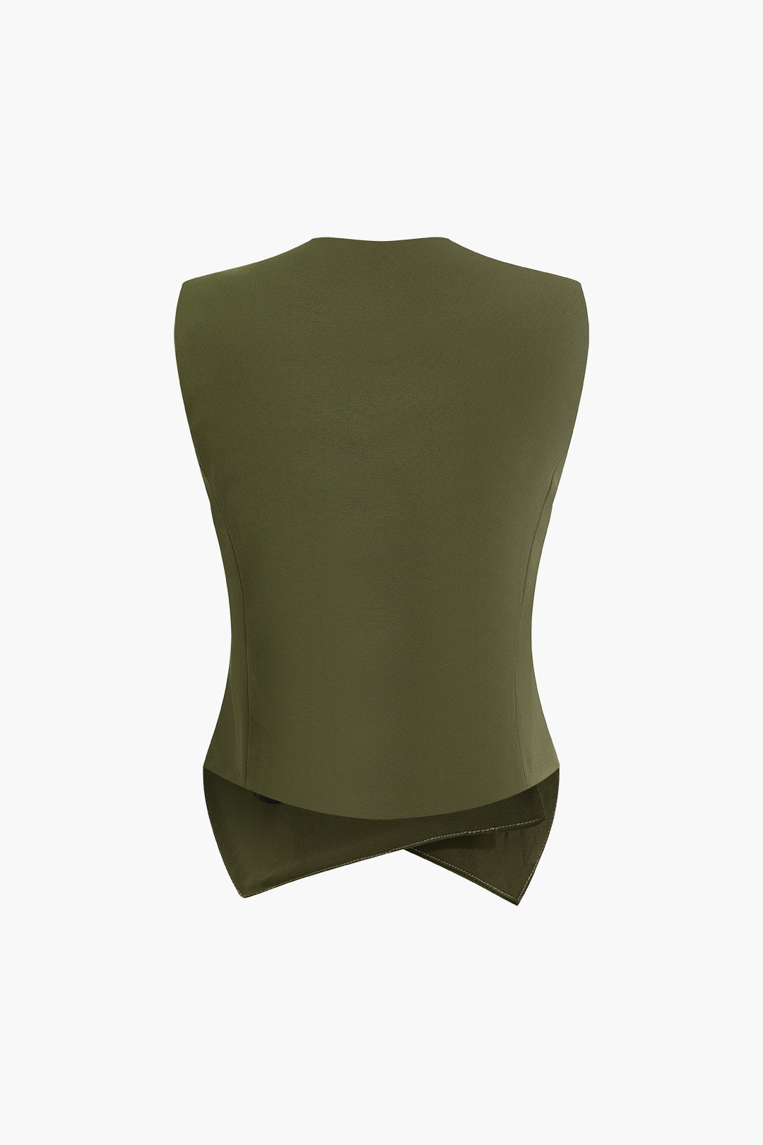 Asymmetric Button V-Neck Waistcoat in Y2K Style for Trendy Aesthetic Outfits