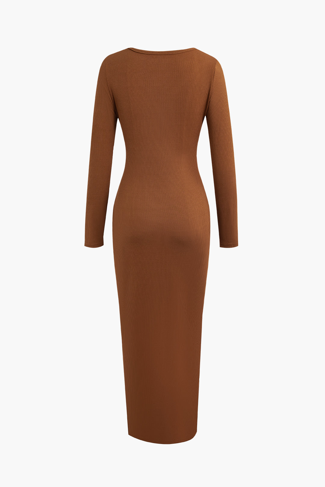 Asymmetric Cut Out Slit Long Sleeve Maxi Dress - Y2K Aesthetic Fashion Statement Piece