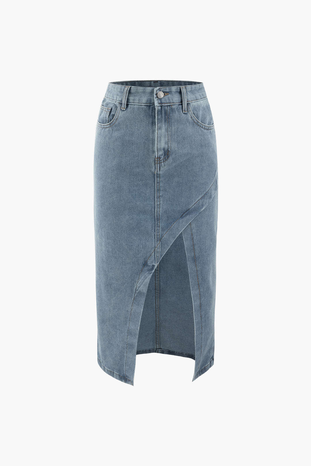 Asymmetric Denim Cargo Skirt for Y2K Fashion and Grunge Aesthetic Outfits