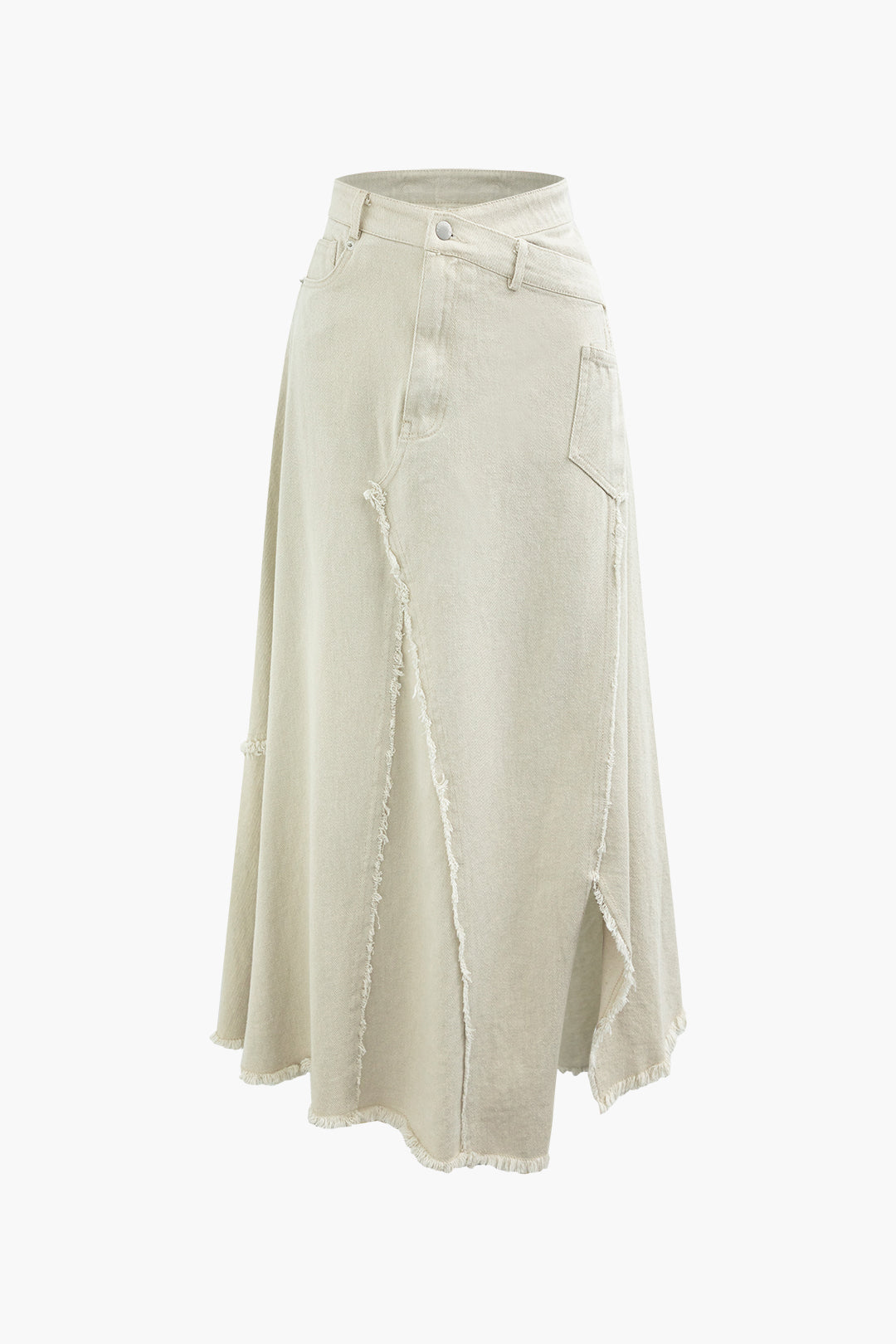 Asymmetric Frayed Maxi Skirt - Y2K Fashion Statement for Grunge and Coquette Aesthetics