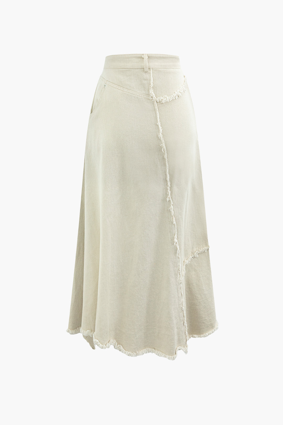 Asymmetric Frayed Maxi Skirt - Y2K Fashion Statement for Grunge and Coquette Aesthetics