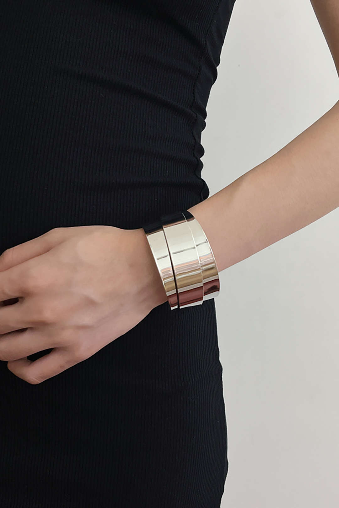 Asymmetric Layered Open Bangle Bracelet - Y2K Fashion Statement Jewelry for Aesthetic Outfits