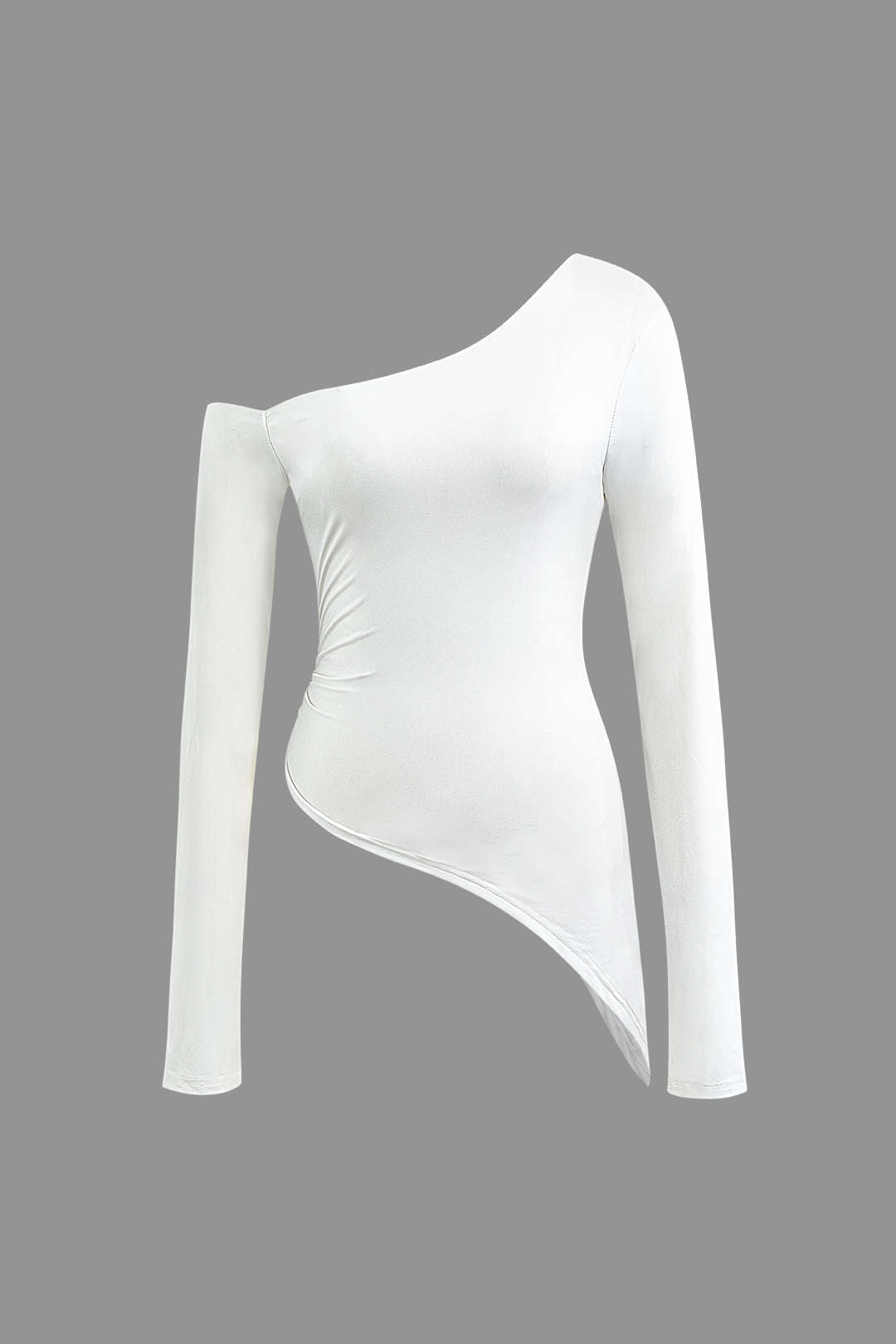 Asymmetric One Shoulder Long Sleeve Top in Y2K Style for Trendy Aesthetic Outfits