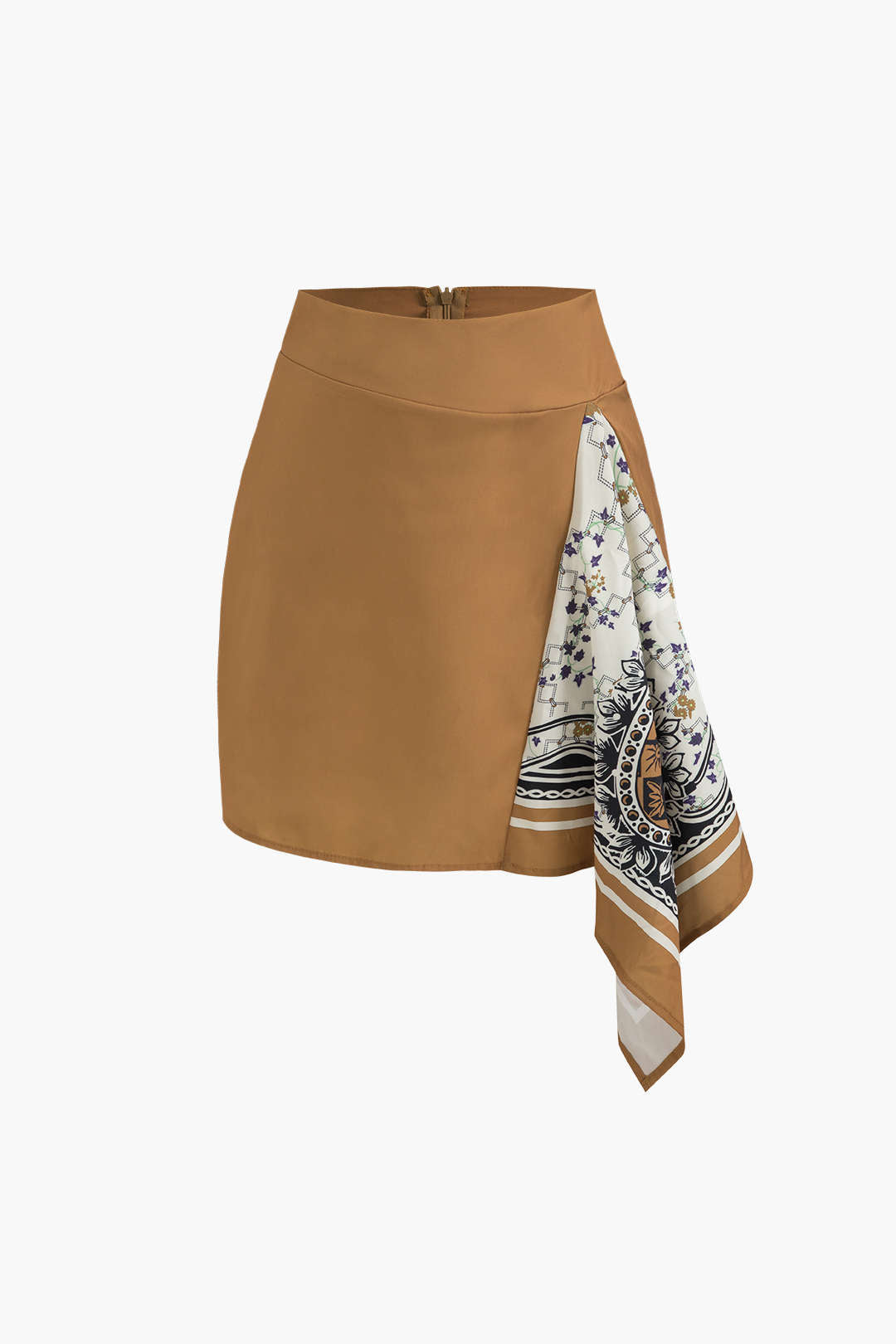 Asymmetric Side Scarf Mini Skirt - Y2K Aesthetic Cargo Skirt for Trendy Outfits