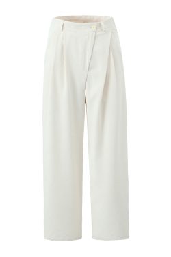 Asymmetric Waist Ruched Y2K Straight Leg Pants for Trendy Aesthetic Outfits