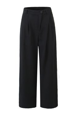 Asymmetric Waist Ruched Y2K Straight Leg Pants for Trendy Aesthetic Outfits