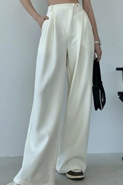 Asymmetric Waist Ruched Y2K Straight Leg Pants for Trendy Aesthetic Outfits