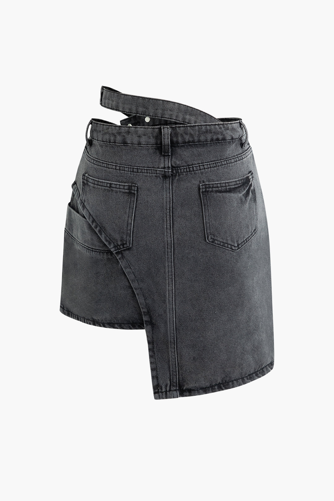 Asymmetric Y2K Denim Mini Skirt - Trendy Grunge Aesthetic for Stylish Outfits