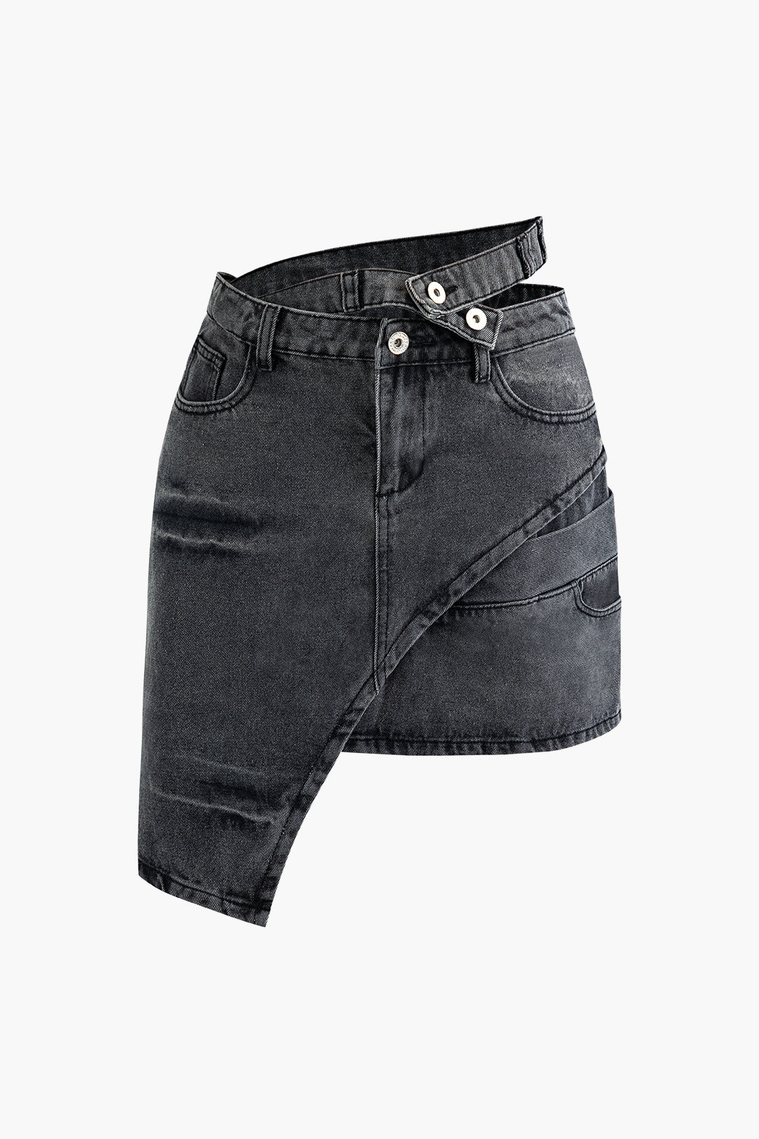 Asymmetric Y2K Denim Mini Skirt - Trendy Grunge Aesthetic for Stylish Outfits