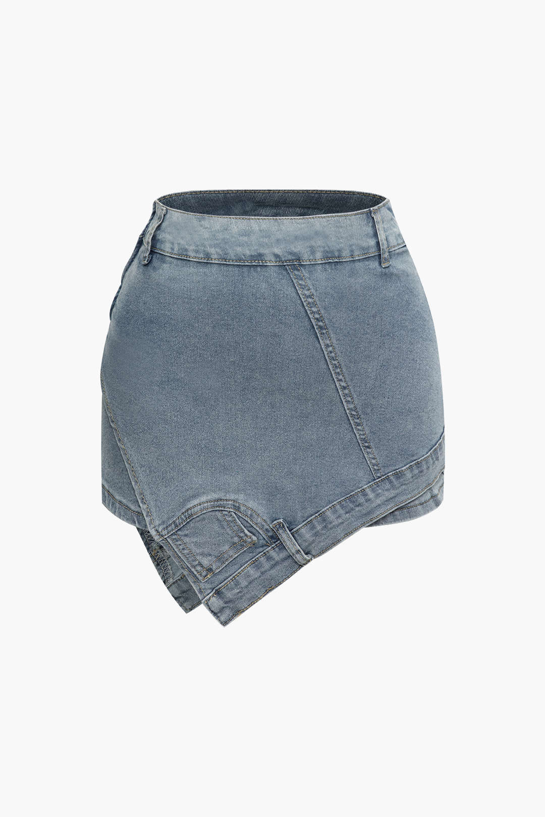 Asymmetric Y2K Denim Shorts for Trendy Grunge and Coquette Aesthetic Outfits