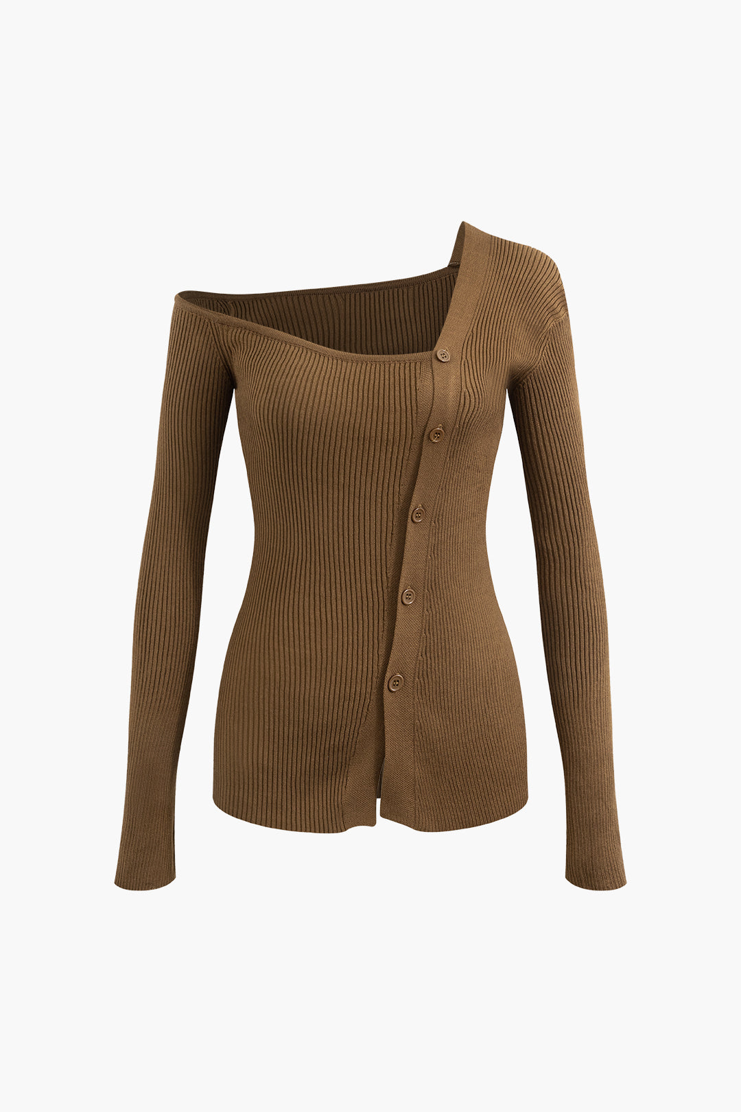 Asymmetrical Button-Up Knit Top: Y2K Fashion Meets Coquette Aesthetic for Trendy Outfits