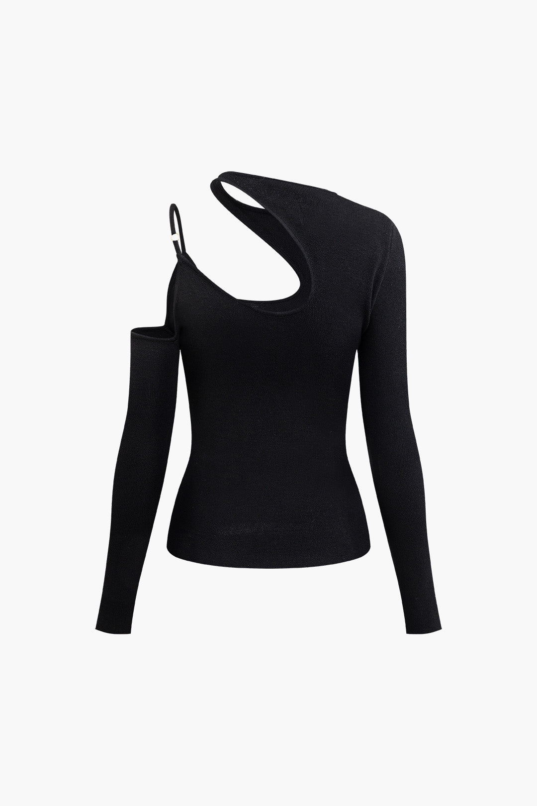 Asymmetrical Cut Out Long Sleeve Top - Y2K Aesthetic Cute Top for Trendy Outfits