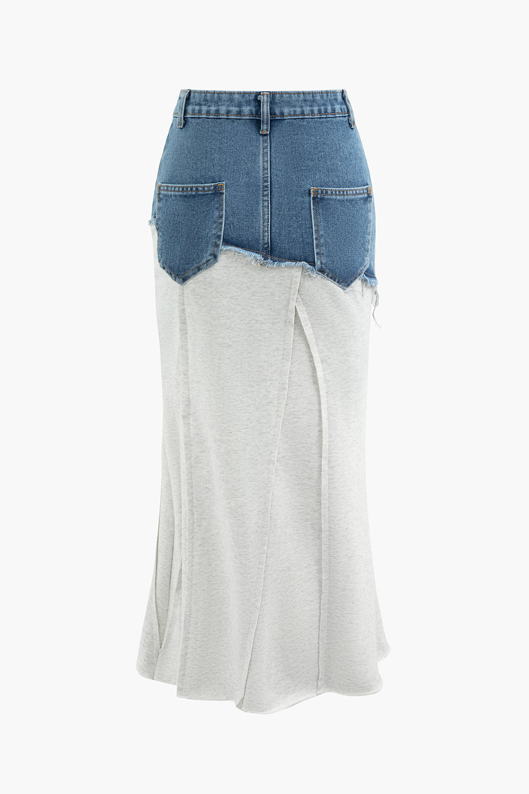 Asymmetrical Denim Midi Skirt - Y2K Fashion Statement for Trendy Aesthetic Outfits