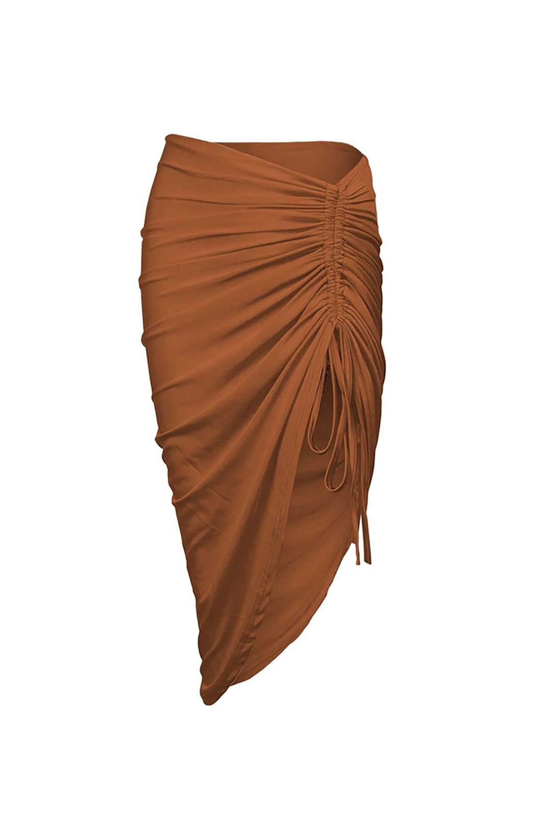 Asymmetrical Drawstring Midi Skirt in Y2K Style - Trendy Aesthetic Fashion Piece