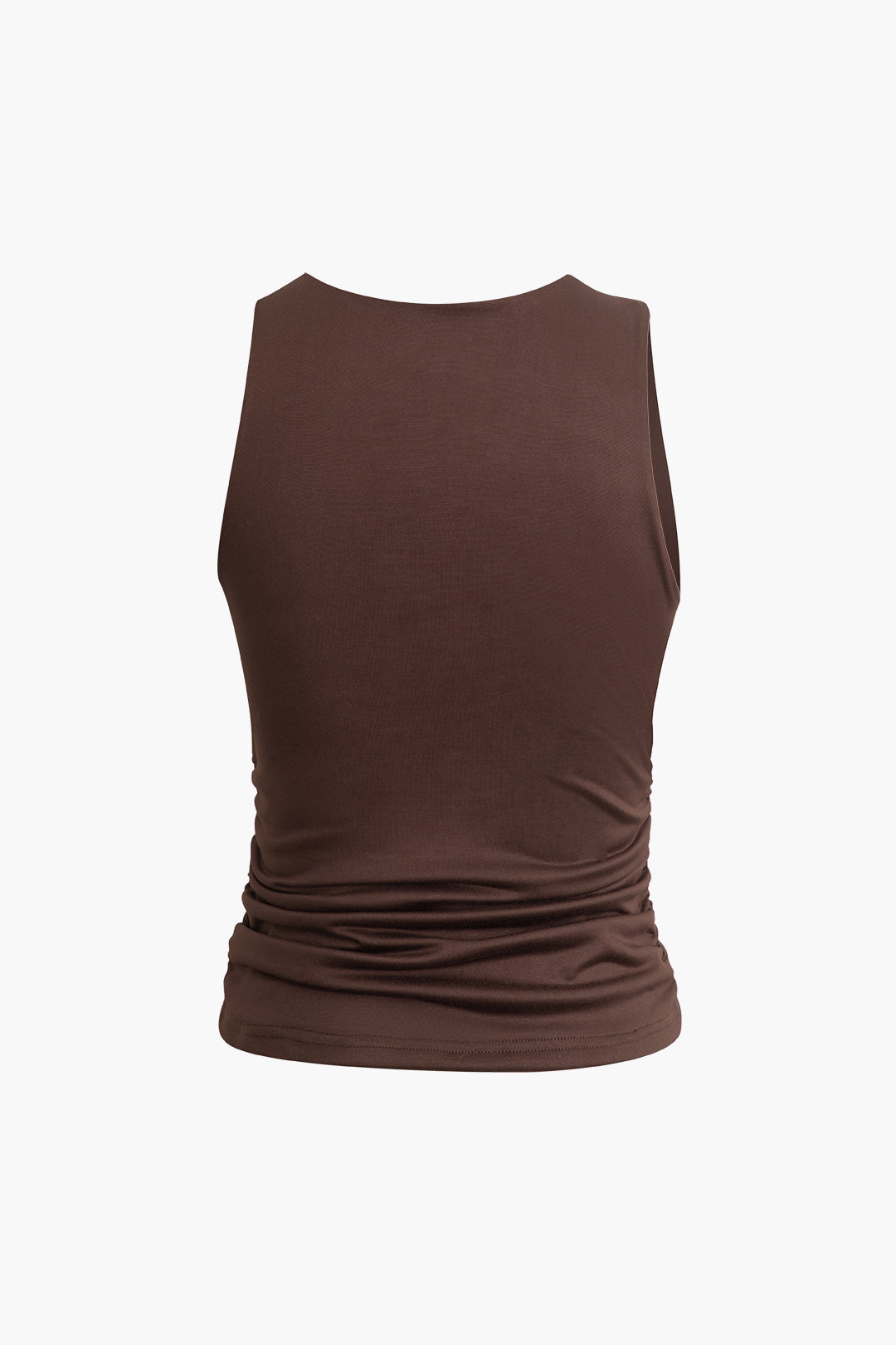 Asymmetrical Neckline Ruched Tank Top - Y2K Aesthetic Cute Top for Trendy Outfits