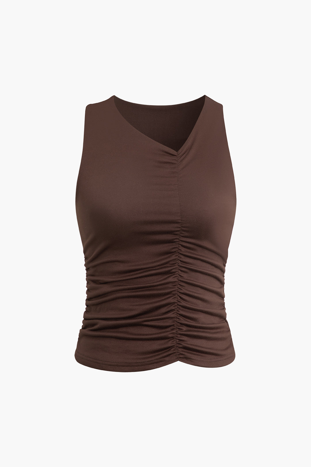 Asymmetrical Neckline Ruched Tank Top - Y2K Aesthetic Cute Top for Trendy Outfits