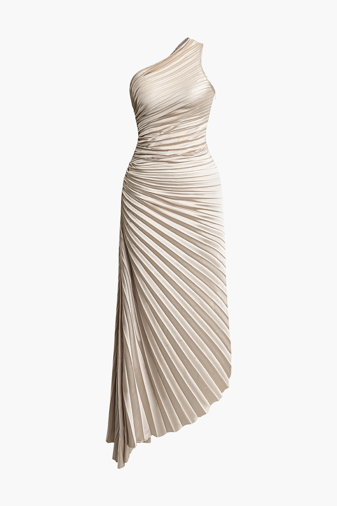 Asymmetrical One Shoulder Pleated Midi Dress - Y2K Aesthetic Fashion for Chic Outfits