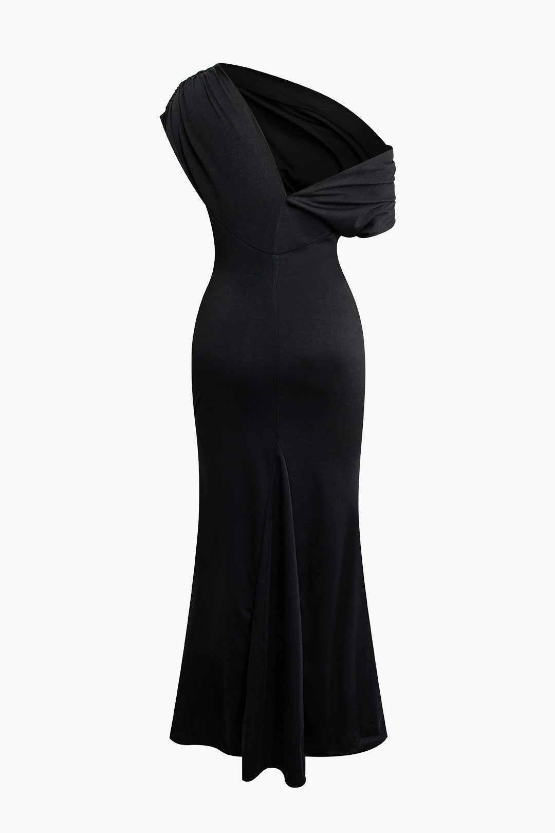 Asymmetrical One Shoulder Ruched Slit Maxi Dress for Y2K Fashion and Coquette Aesthetic