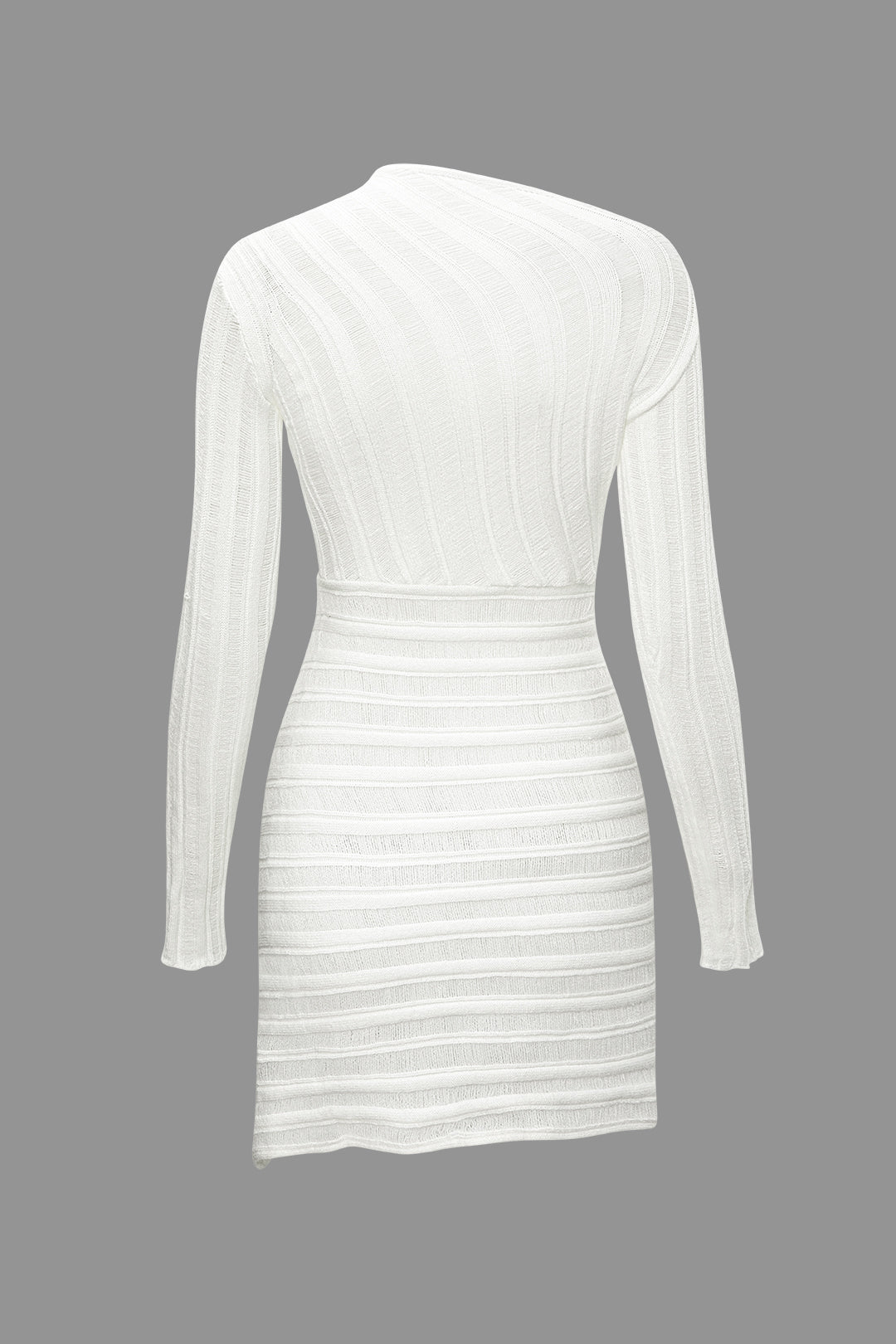 Asymmetrical Ripped Cut-Out Knit Mini Dress for Y2K Fashion and Grunge Aesthetic Lovers