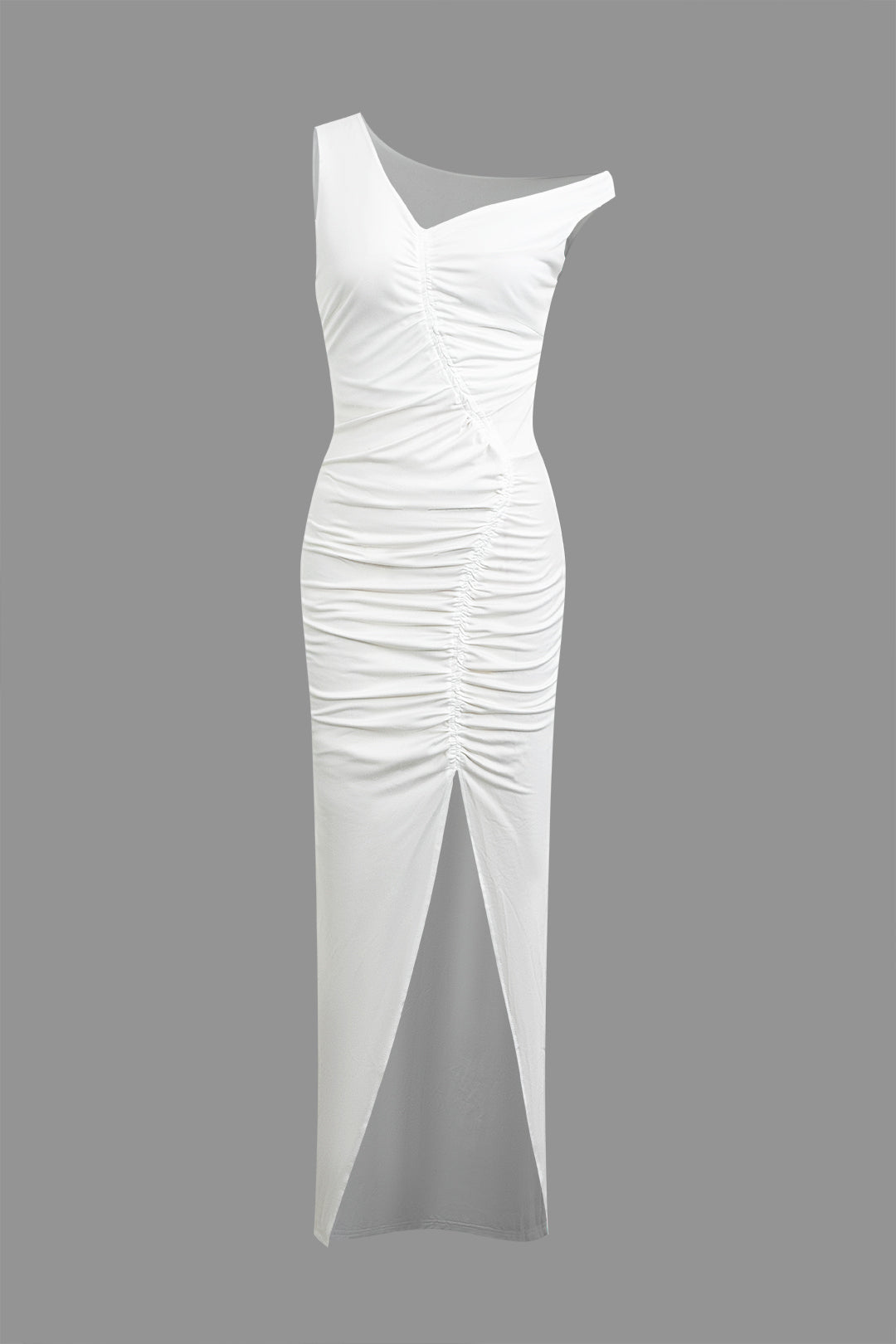 Asymmetrical Sleeveless Ruched Midi Dress for Y2K Aesthetic and Coquette Style Outfits