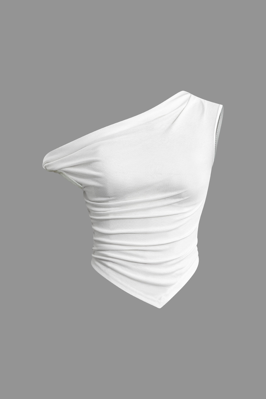 Asymmetrical Twist Ruched T-Shirt in Y2K Style for Trendy Coquette Aesthetic Outfits