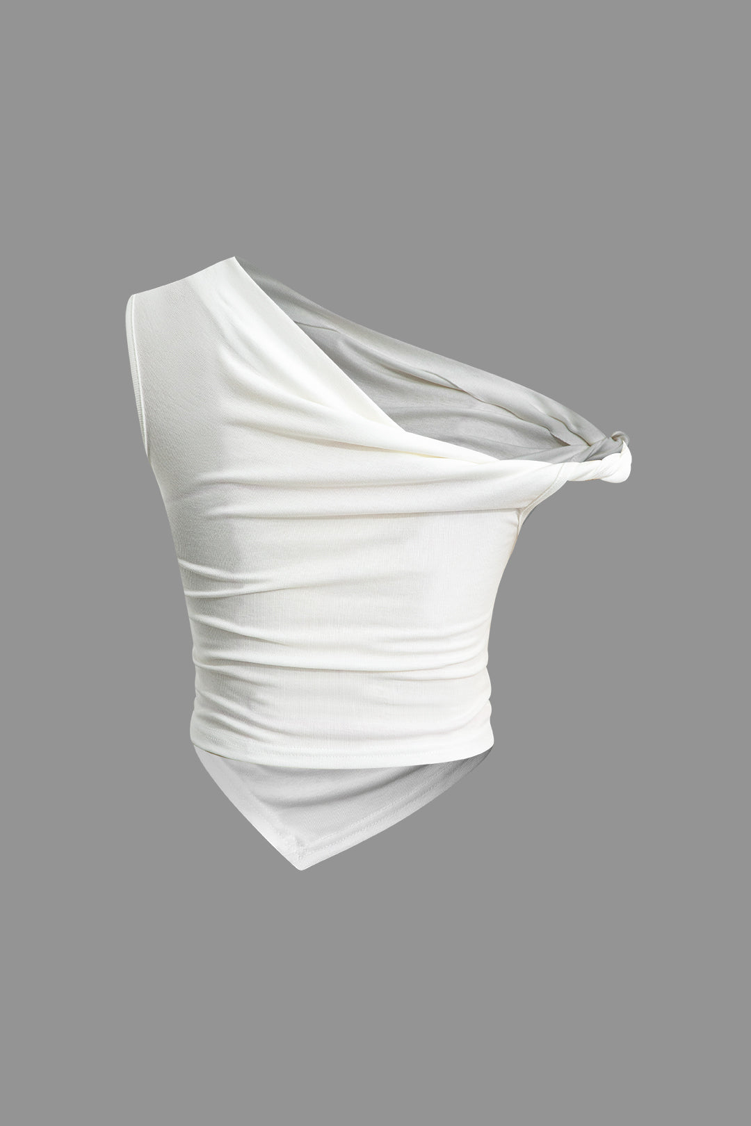 Asymmetrical Twist Ruched T-Shirt in Y2K Style for Trendy Coquette Aesthetic Outfits