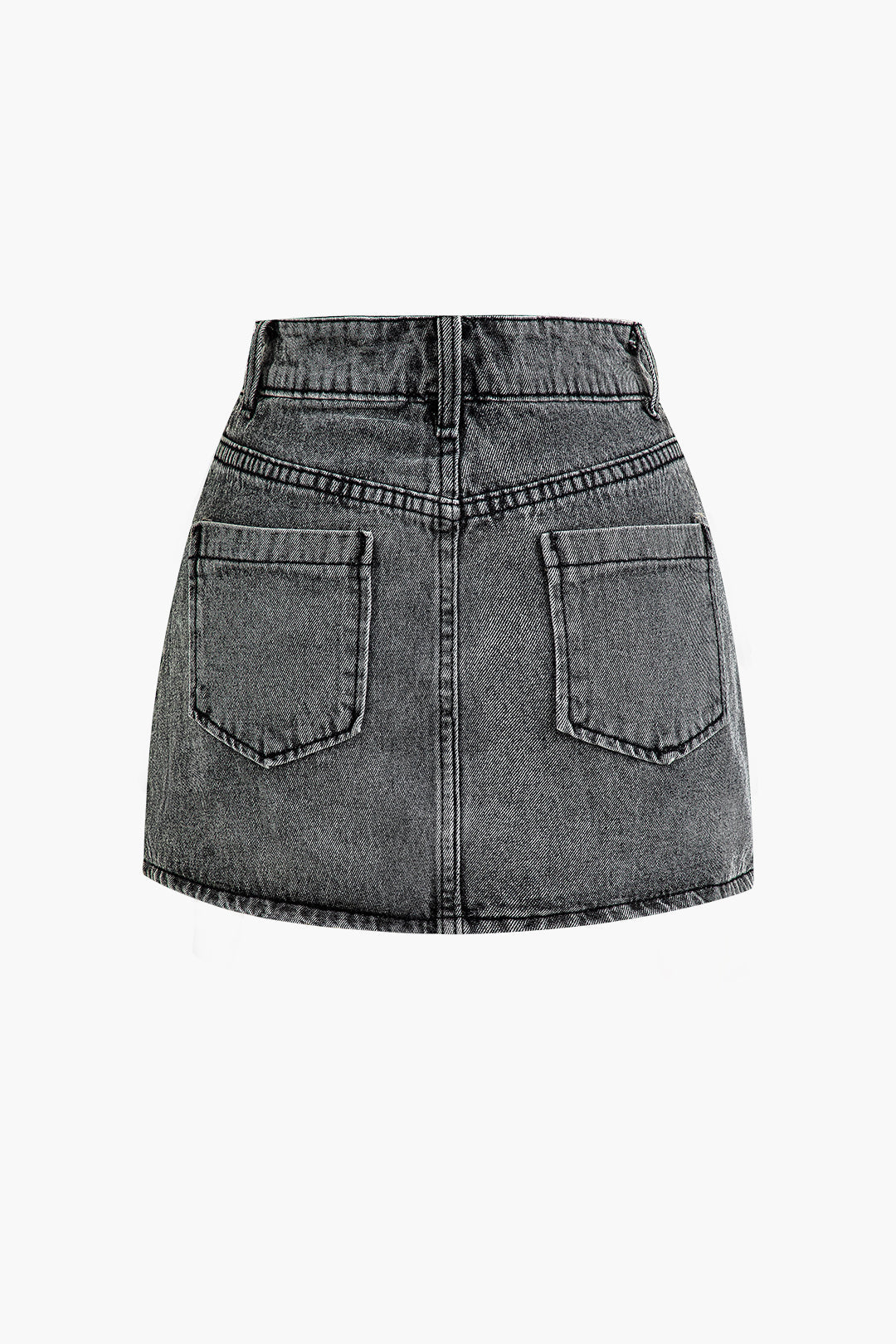 Belted Flap Pocket Denim Mini Skirt - Y2K Aesthetic Cargo Style for Trendy Outfits