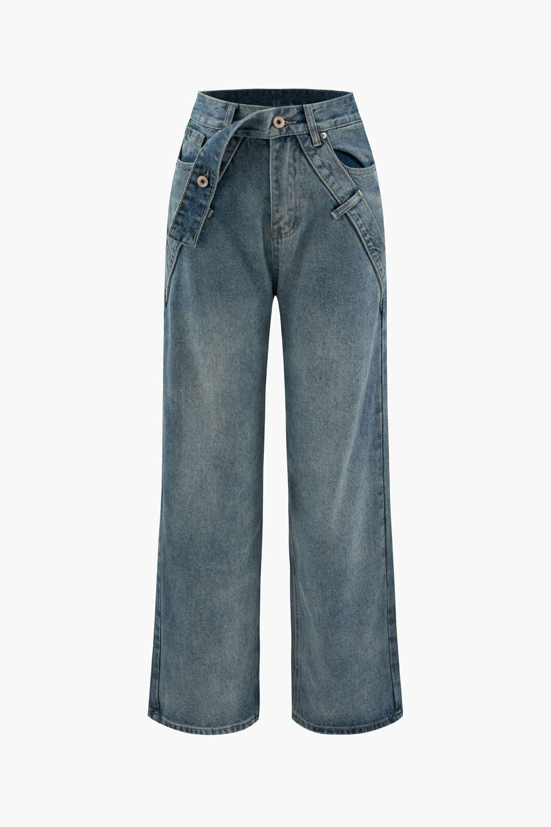 Belted Y2K Straight Leg Jeans for a Chic Grunge Aesthetic Look