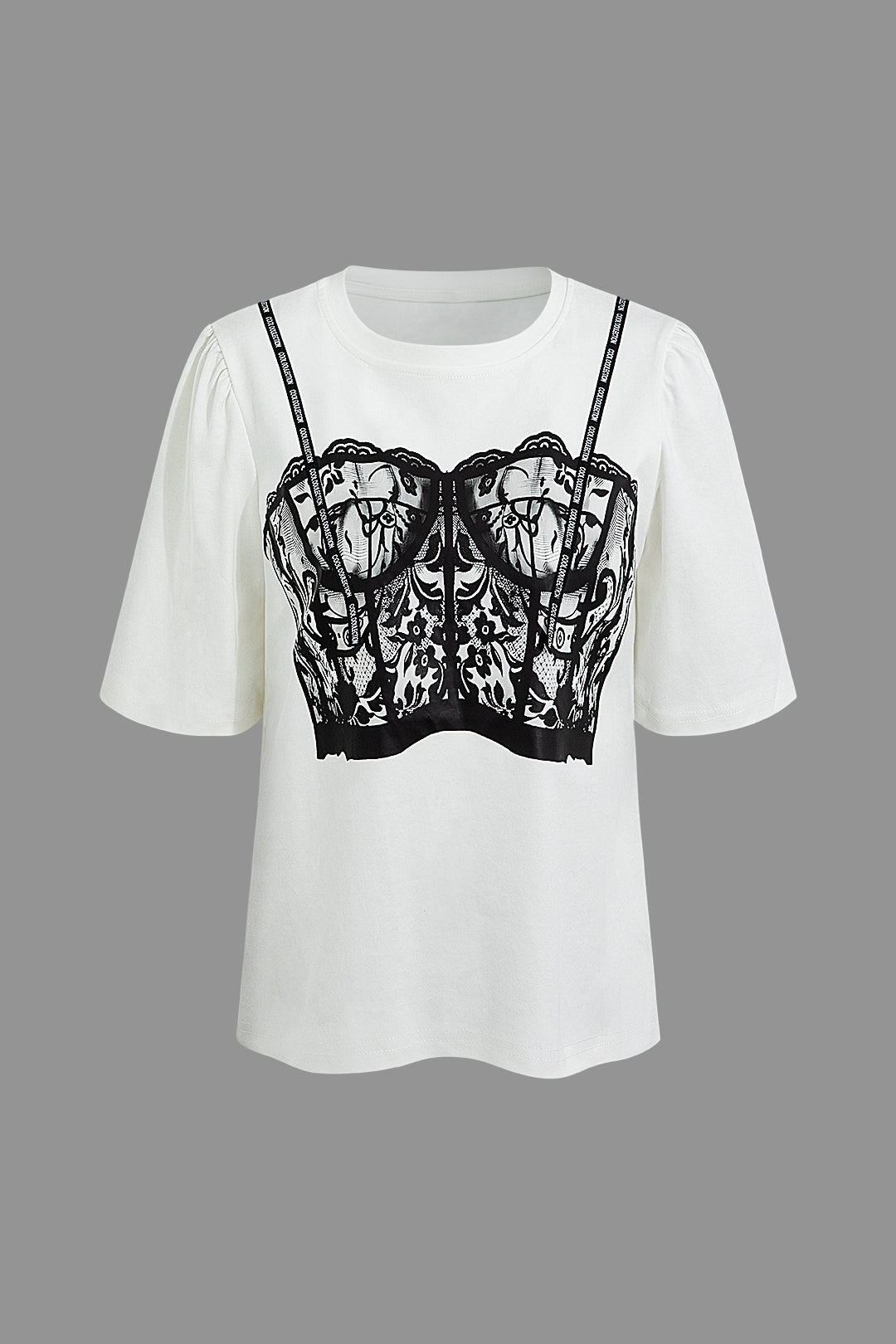 Bikini Print Ruched T-Shirt - Y2K Aesthetic Cute Top for Summer Vibes and Beach Days