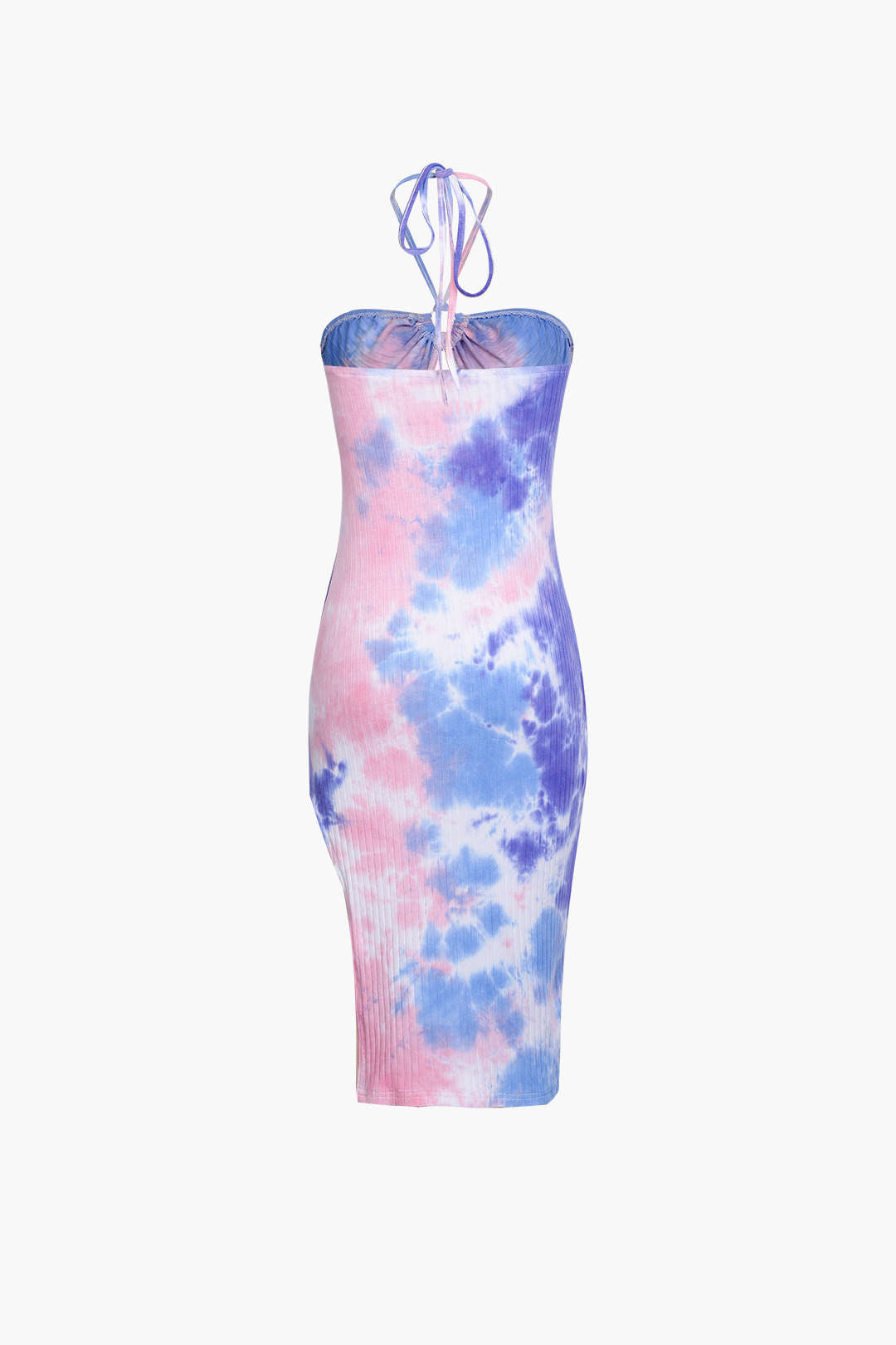 Blue Tie Dye Halter Neck Midi Dress - Y2K Aesthetic Summer Fashion for Trendy Outfits