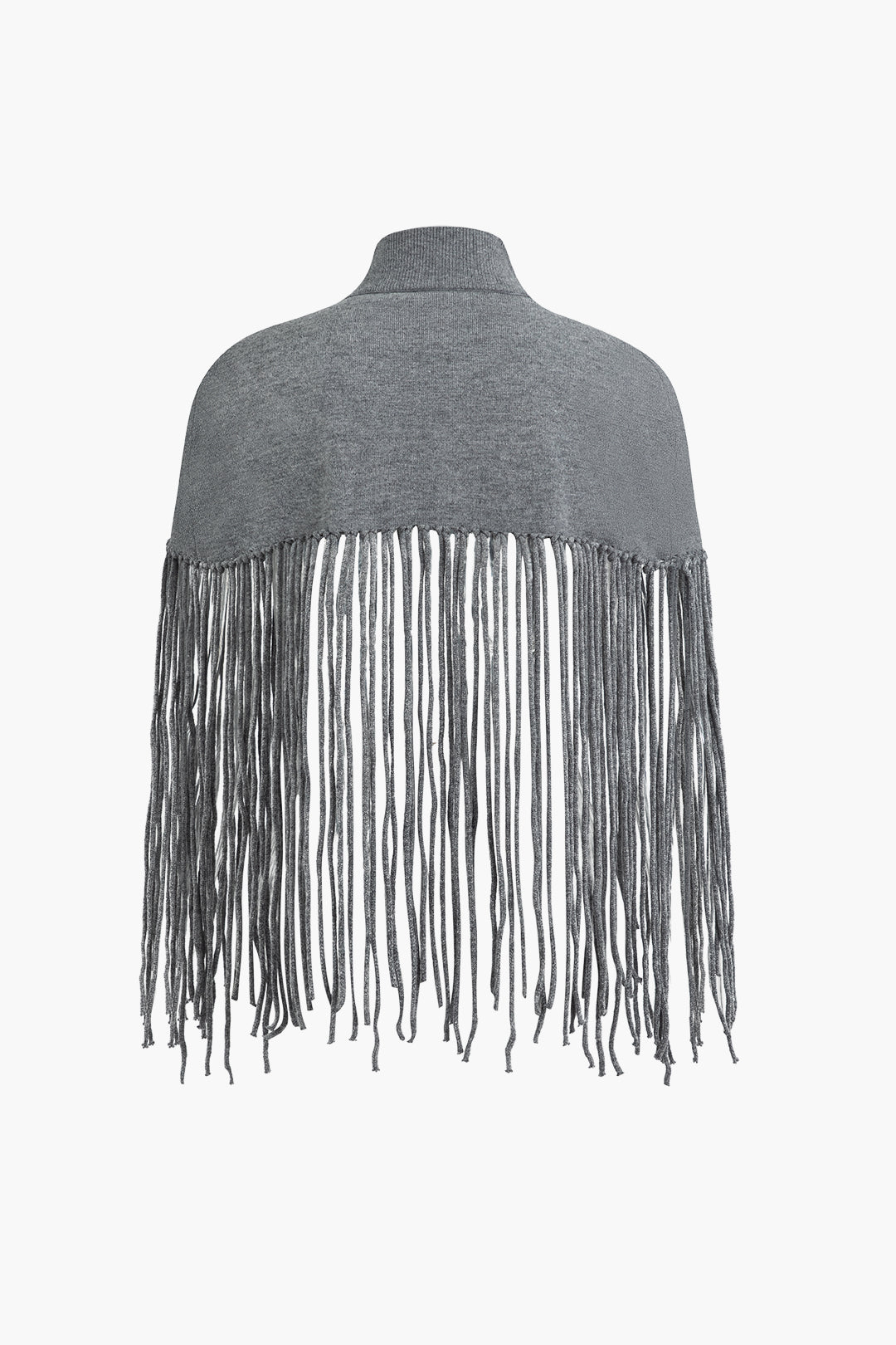 Braided Fringe Hem Mock Neck Knit Top - Y2K Aesthetic Cute Top for Trendy Outfits