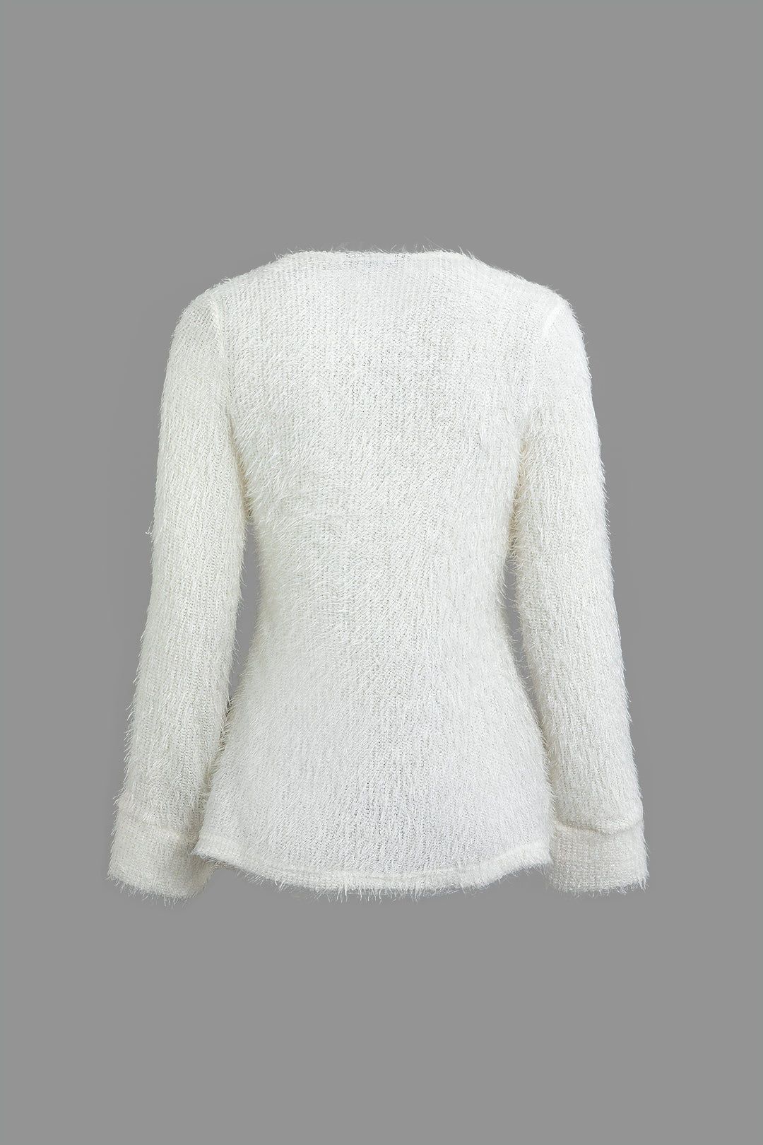 Brushed Twist Front V-Neck Long Sleeve Knit Top - Y2K Aesthetic Cute Top for Stylish Outfits