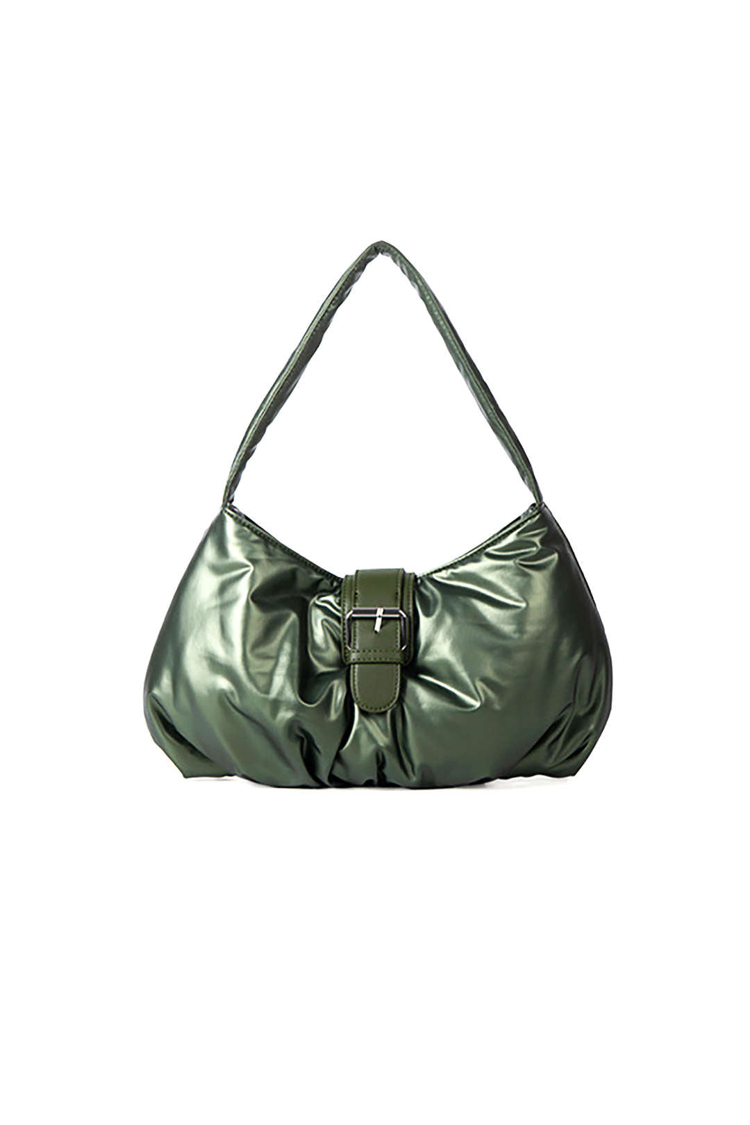 Buckle Ruched Shoulder Bag - Y2K Aesthetic Chic Accessory for Coquette and Grunge Styles