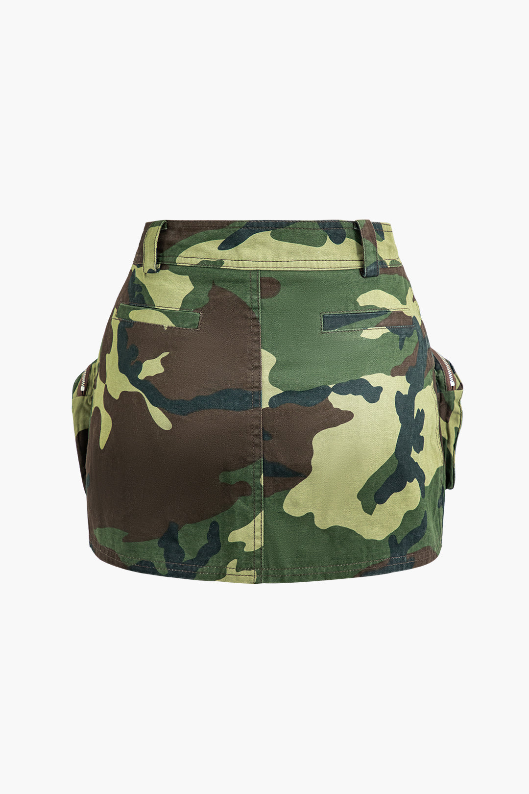 Camo Print Cargo Pocket Mini Skirt - Y2K Aesthetic Grunge Style for Trendy Outfits