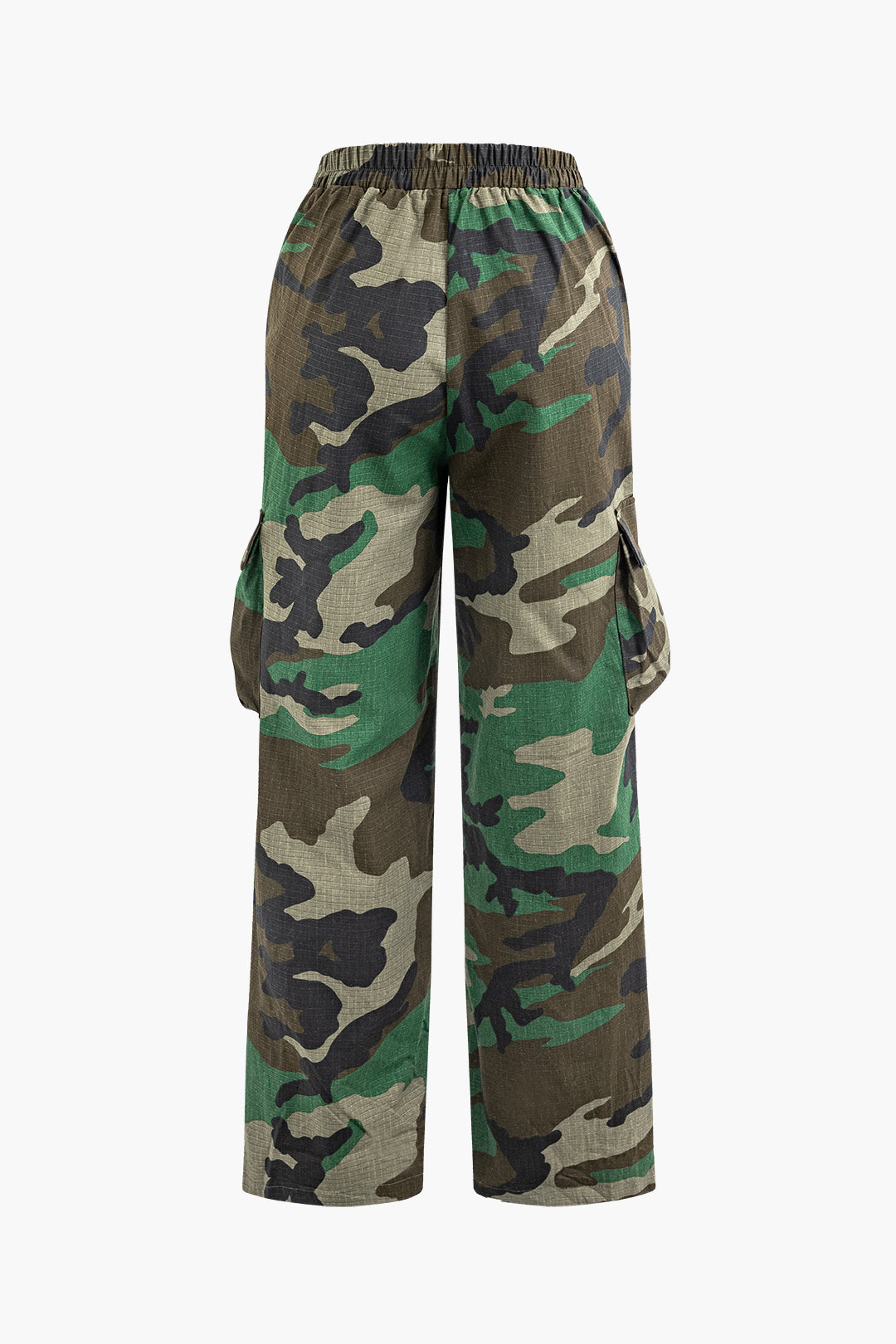 Camouflage Print V-Waist Y2K Cargo Pants for Grunge Aesthetic Outfits