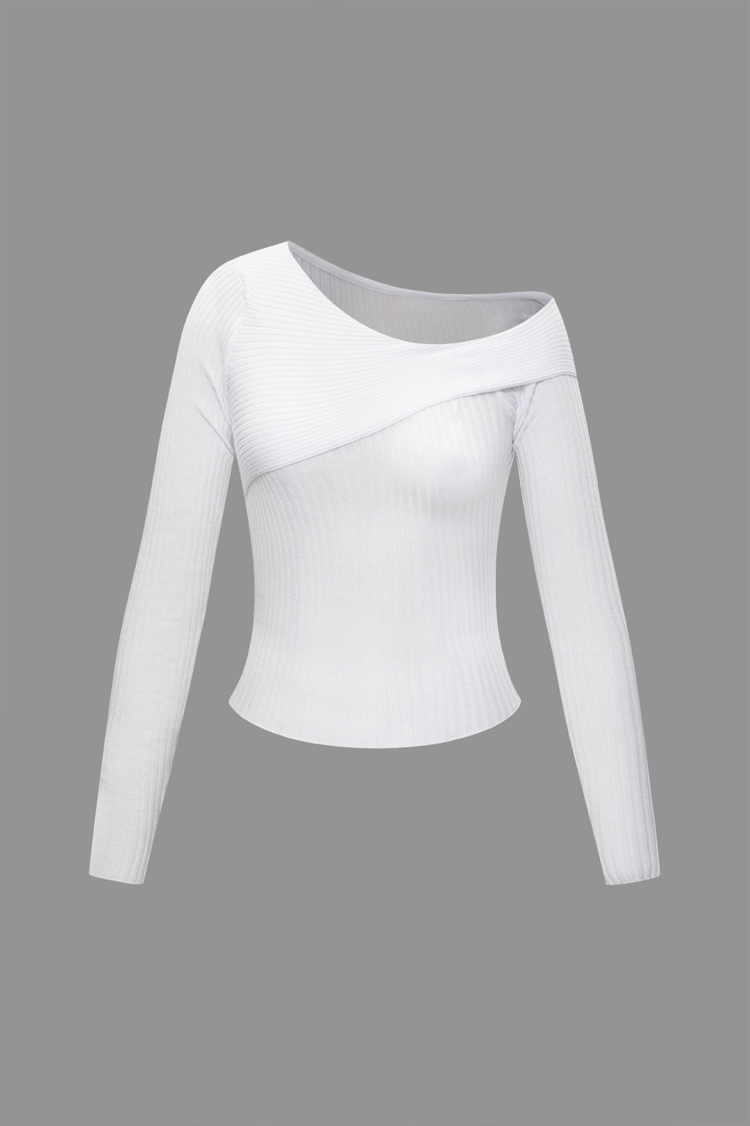 Chic Asymmetrical Long Sleeve Knit Top for Y2K Fashion and Coquette Aesthetic Styles